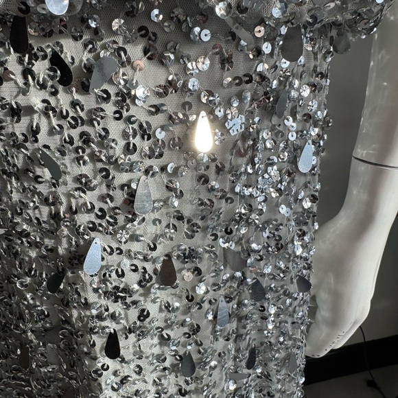 Sherri Hill Silver Sequin Dress - Picture 7 of 8